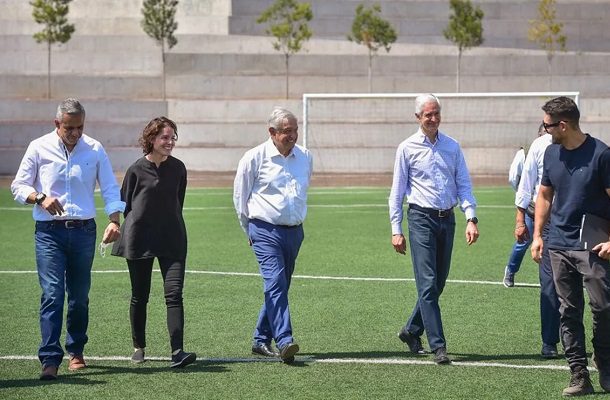 AMLO supervisa avances de la construcción del Parque Bicentenario de Ecatepec