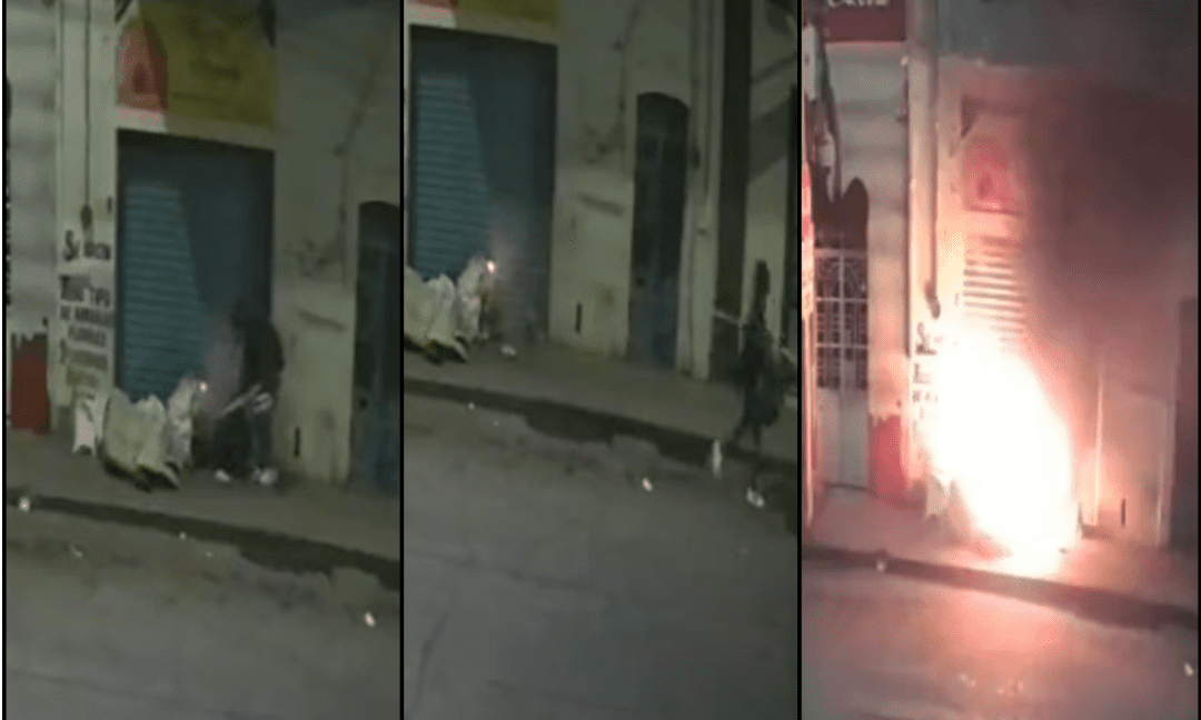 Prenden fuego a indigente mientras dormía en Aguascalientes
