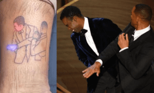 Hombre se tatúa la bofetada de Will Smith a Chris Rock