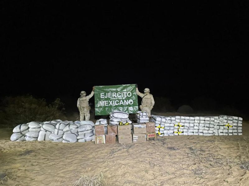 Ejército y GN aseguran más de 2 toneladas de droga en Sonora