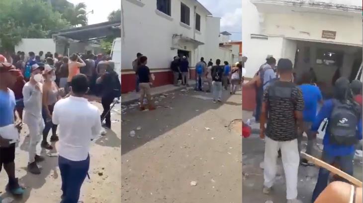 Migrantes destruyen oficinas de migración en Tapachula