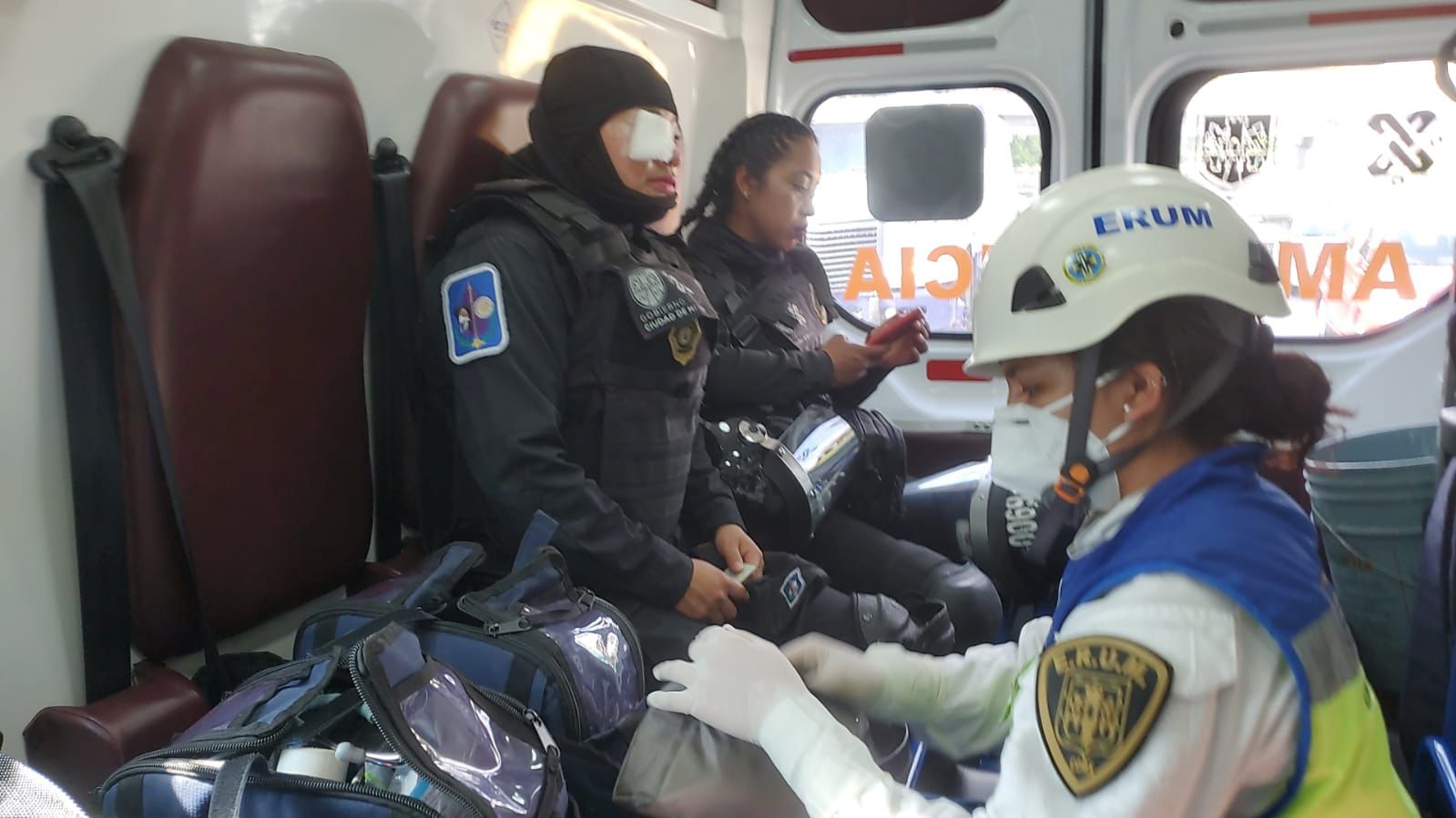Policía lesionada en la marcha del 8M