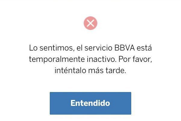 Usuarios reportan caída en los servicios de BBVA