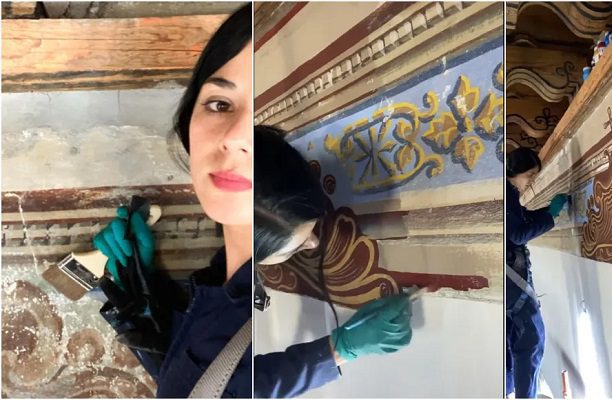 Tatuadora intenta hacer restauración en capilla de Aculco; INAH detiene la obra