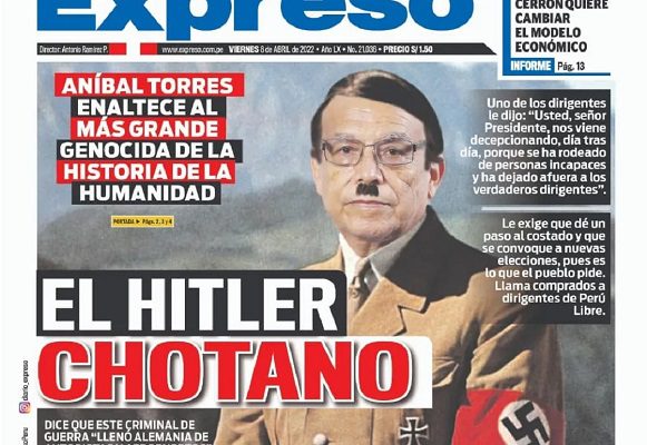 Ministro de Perú pone como ejemplo a Hitler como y presume carreteras