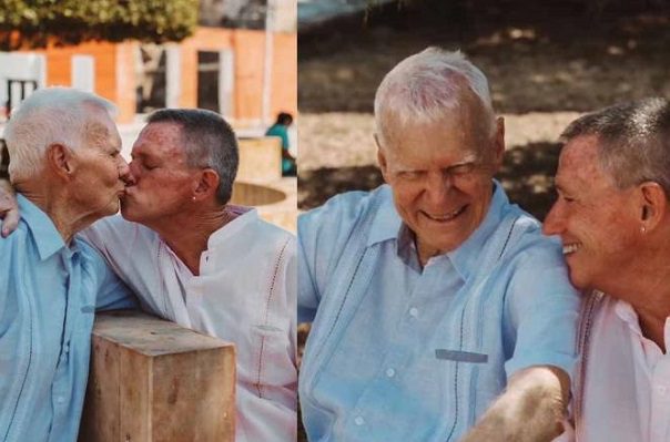 Pareja de abuelitos gay se vuelve viral con sesión de fotos en Yucatán
