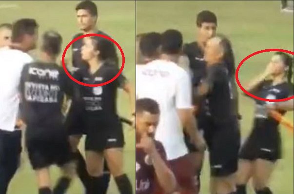 Entrenador invade cancha y golpea a una árbitra, en Brasil #VIDEO