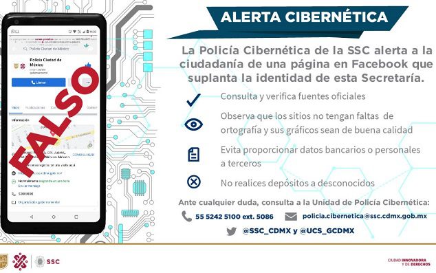 Policía Cibernética alerta presencia de cuenta falsa de la SSC-CDMX