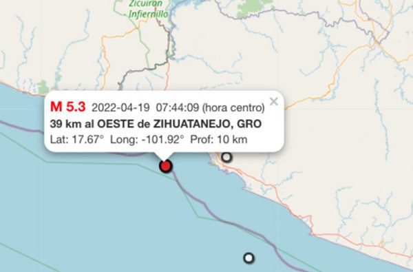 Se percibe en zonas de la CDMX sismo de 5.3 en Guerrero