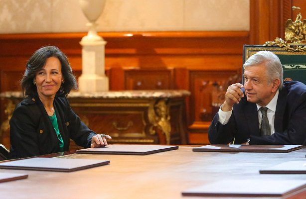 AMLO se reúne con Ana Botín, presidenta de Santander, en Palacio Nacional