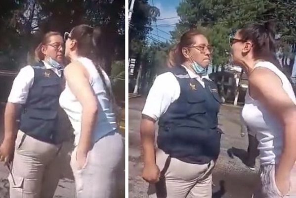 Mujer agrede y escupe a guardia de seguridad en Metepec y la apodan #LadyEscupitajo #VIDEO