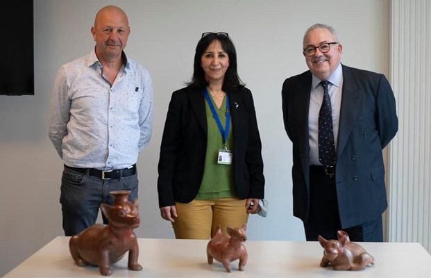 Bélgica restituye tres piezas arqueológicas del patrimonio cultural de México