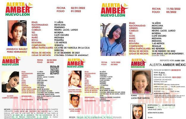 5 menores de edad continúan desaparecidas en Nuevo León