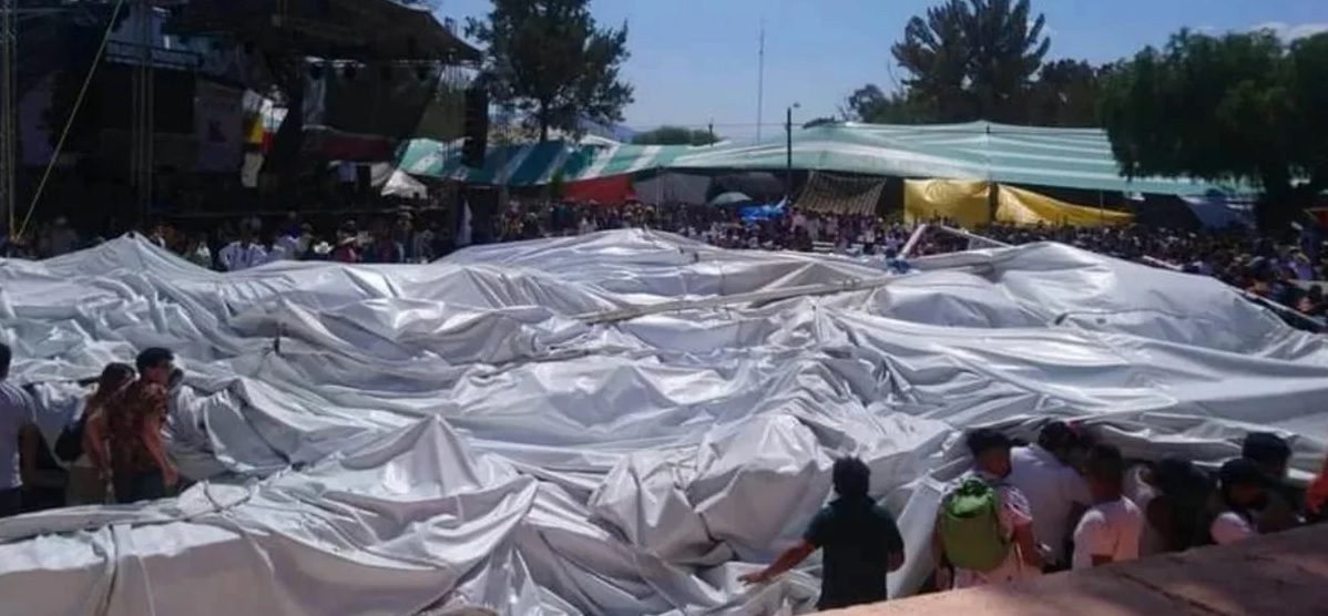 Caída de una carpa en Hidalgo