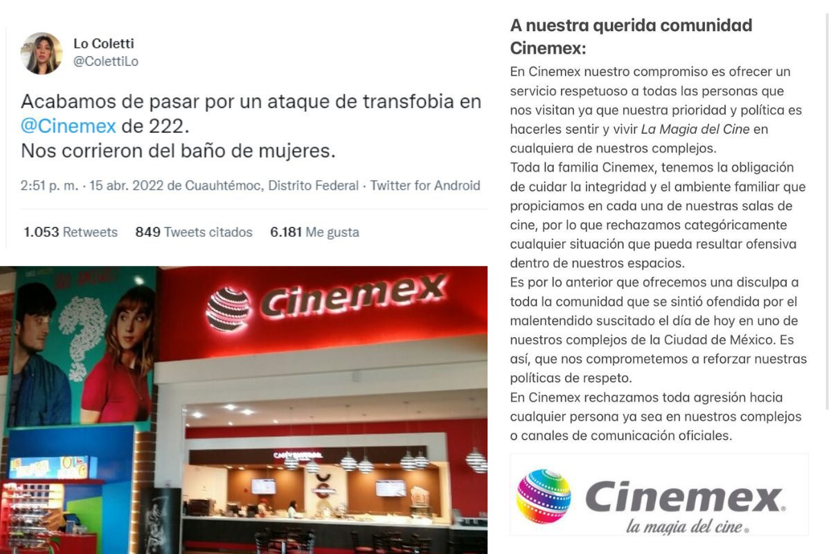 Cinemex se disculpa por supuesto ataque transfóbico