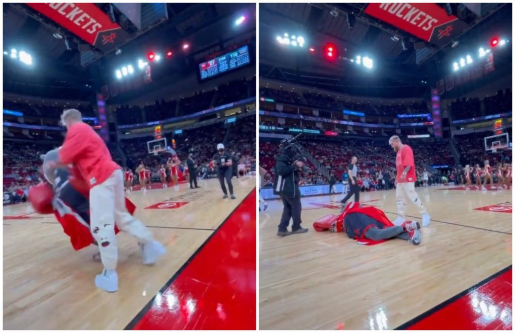 Jake Paul vs mascota de los Rockets de Houston