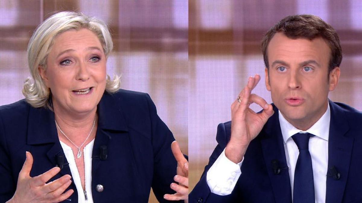 Marine Le Pen y Macron