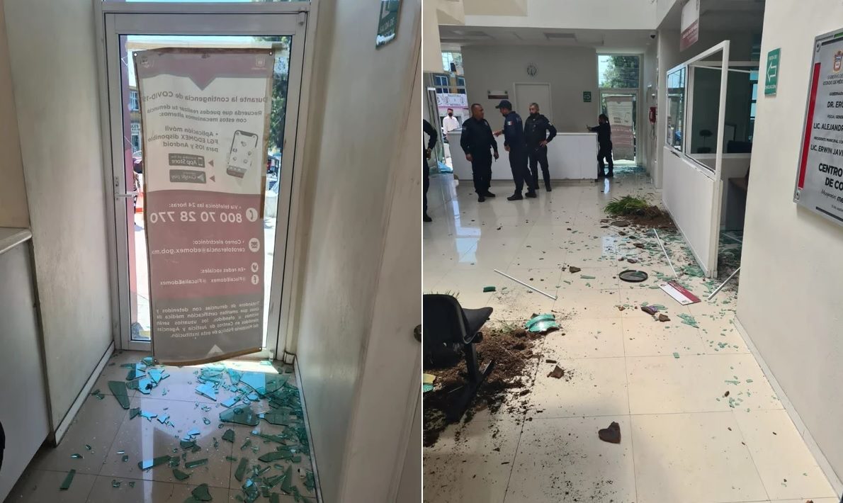 Personas en estado de ebriedad dañan Centro de Justicia de Coacalco