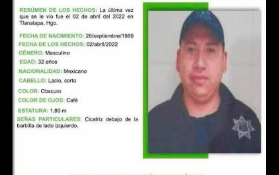 Policía municipal de Tepeapulco, Hidalgo, asesinado