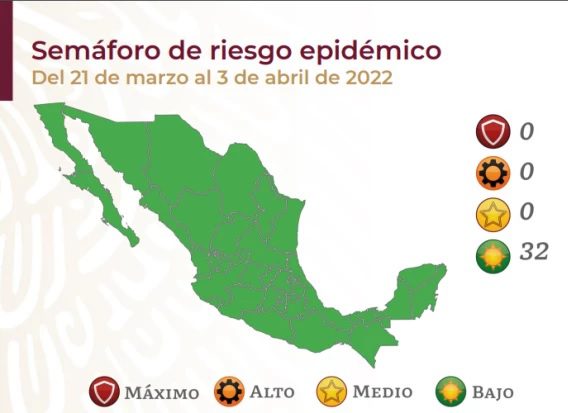 Semáforo Covid del 21 de marzo al 3 de abril