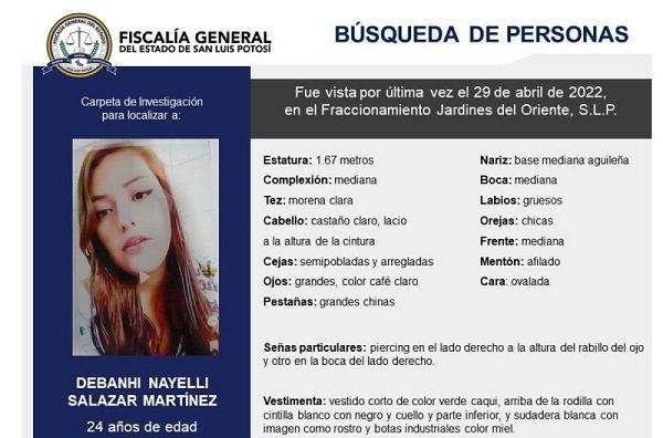 Buscan a Debanhi Nayelli, joven de 24 años desparecida en San Luis Potosí