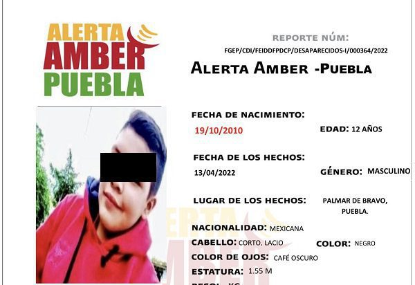 Caen 8 sujetos por asesinato de niño de 12 años en Puebla
