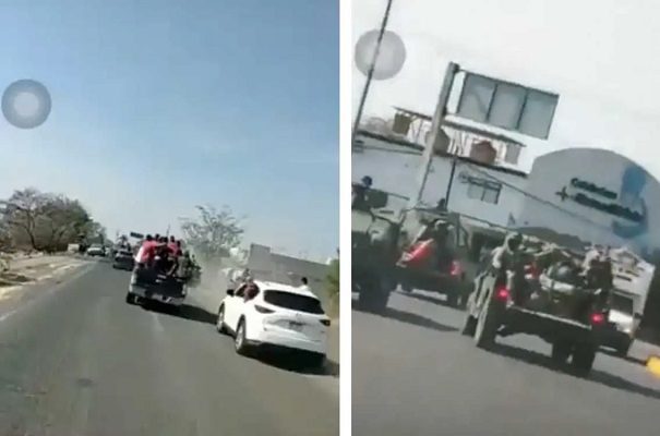 Civiles armados persiguen a militares en Nueva Italia, Michoacán #VIDEO