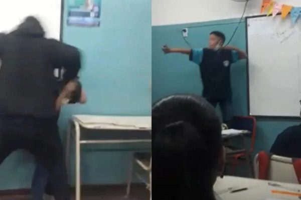 Alumno víctima de bullying golpeó brutalmente a su acosador en plena clase #VIDEO