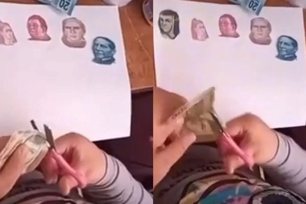 ¡Una tarea cara! Niña recorta billetes para hacer su tarea #VIDEO