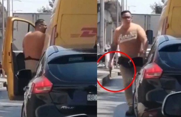 Sujeto amenaza con un arma a repartidor de DHL en Circuito Interior #VIDEO