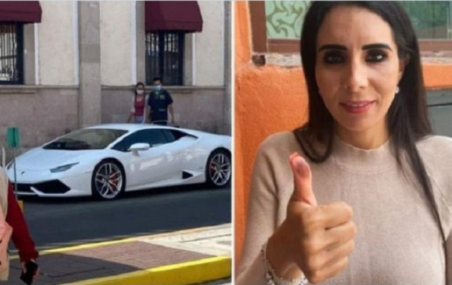 Exhiben costoso Lamborghini de alcaldesa de Moroleón, Alma Denisse Sánchez