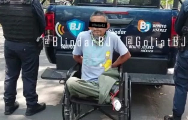 Vuelven a detener a hombre en silla de ruedas robando autopartes en la BJ #VIDEO