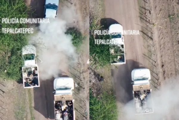 Difunden supuesto ataque con drones a policías comunitarios de Michoacán #VIDEOS