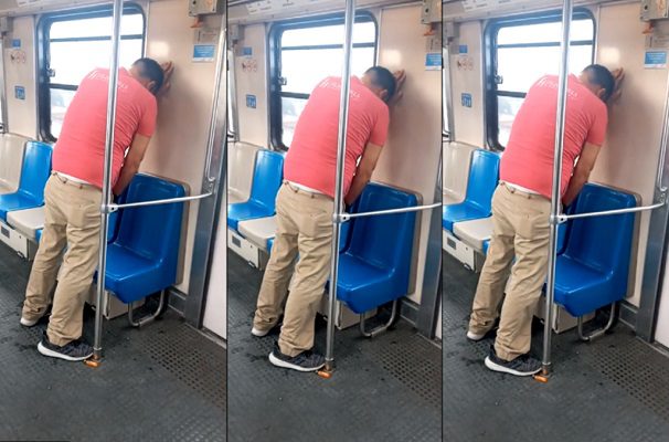Captan a hombre orinando en asientos del Metro de Monterrey #VIDEO