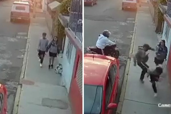 "Mejor aquí corrió...". Joven abandona a su novia en pleno asalto, en Ecatepec #VIDEO