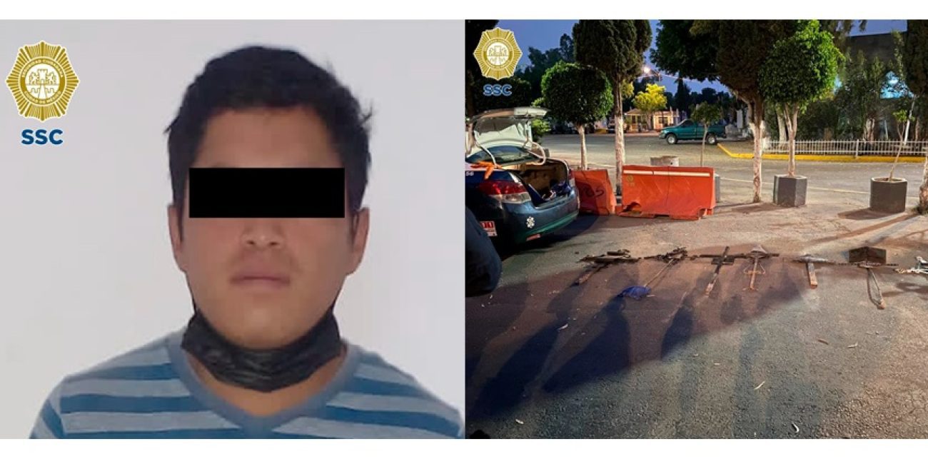 Hombre detendio por desenterrar huesos humanos en panteón de Iztapalapa