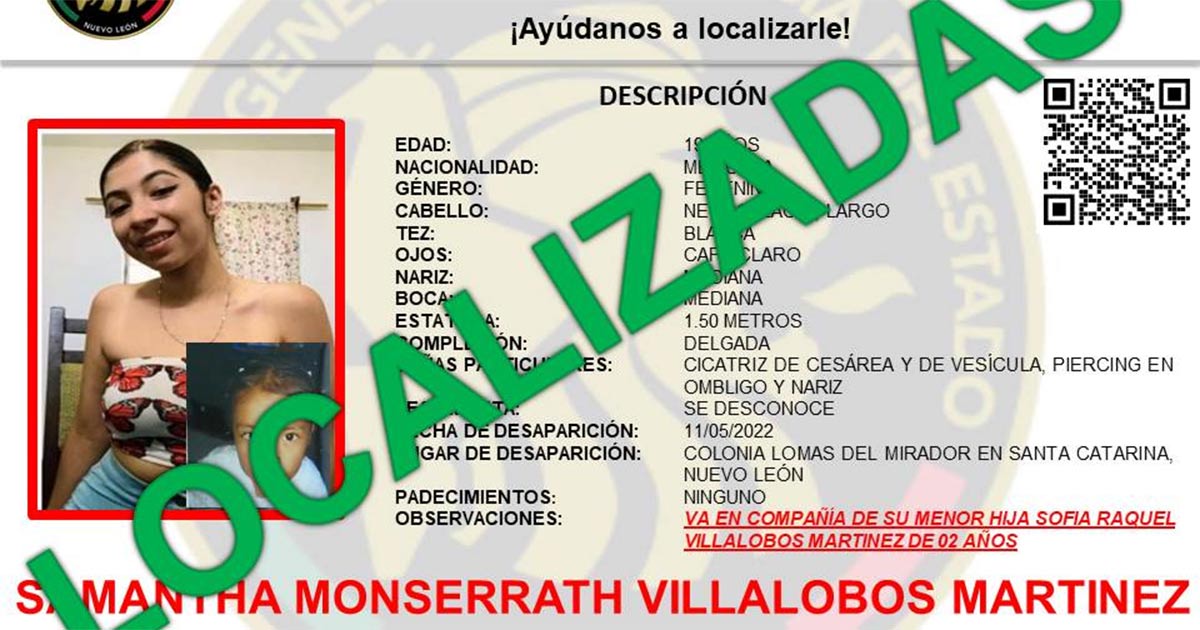 Madre e hija desaparecidas en NL