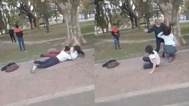 Maestra detiene pelea de alumnas en Perú