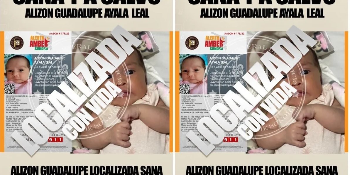 Recién nacida secuestrada en Sonora