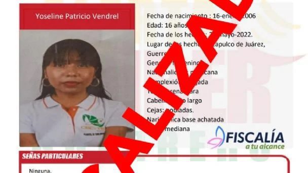 Yoseline Patricio, menor secuestrada en Guerrero