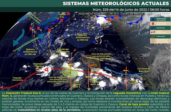 Se forma depresión tropical en el Pacífico que podría evolucionar a tormenta 'Blas'