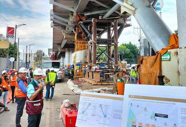 Instalan primeros puntales para reforzamiento de tramo elevado de L12