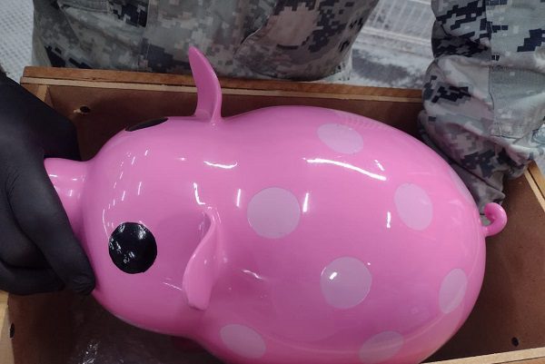 GN encuentra droga en artesanía de puerquito que iría a Australia