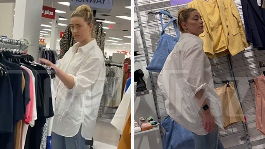 Captan a Amber Heard en tienda de ropa barata #VIDEO
