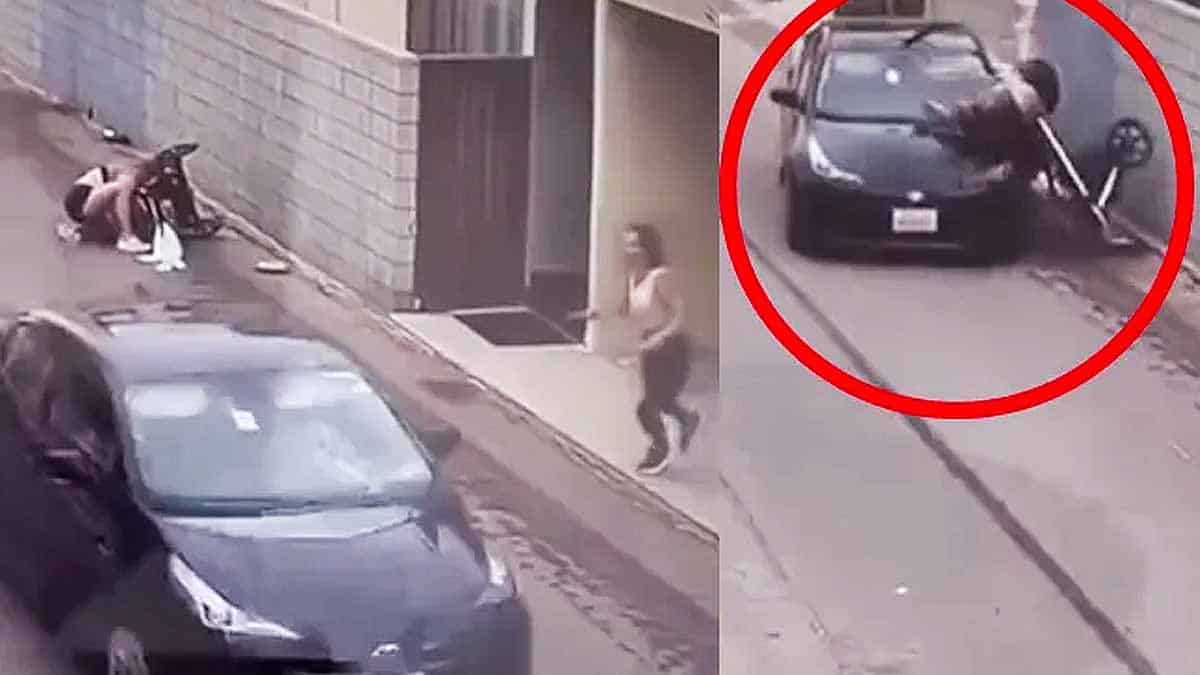 Joven atropella a una mujer y a su bebé