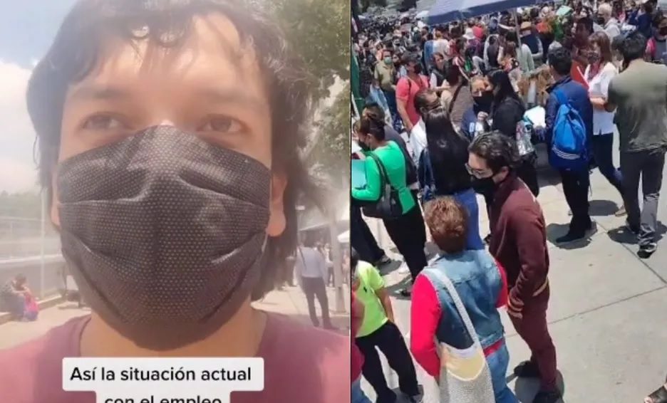 Joven con posgrado hace fila para un empleo temporal de 5 mil pesos