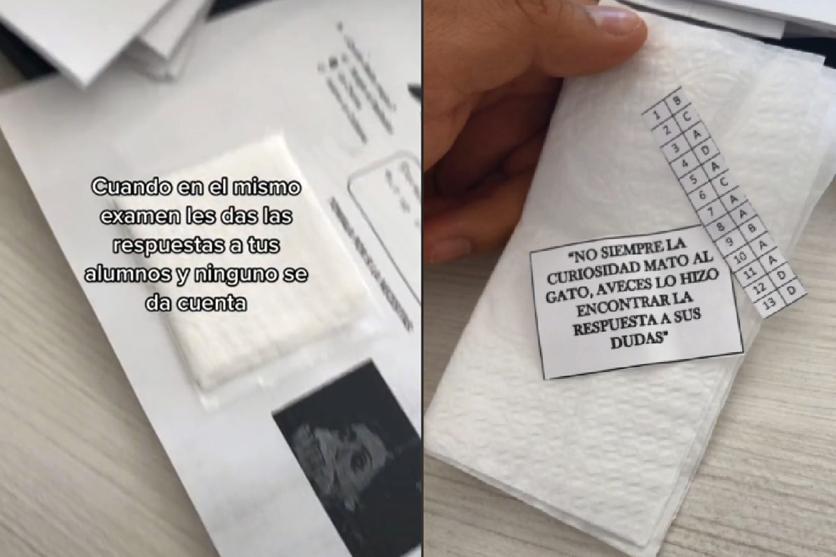 Profesor de medicina le da a sus alumnos las respuestas del examen en una servilleta