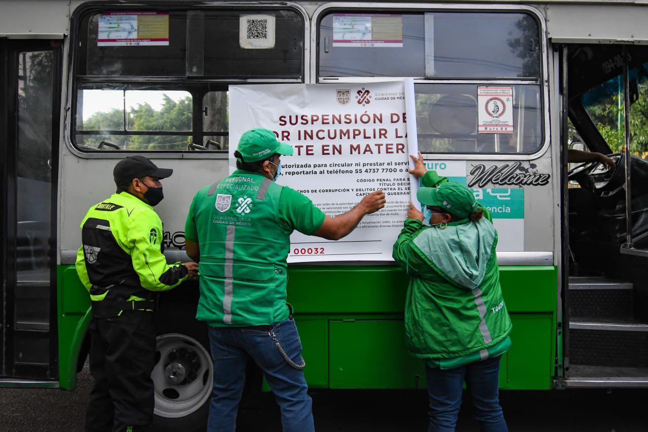 Suspensión de unidades del transporte púbico en la CDMX