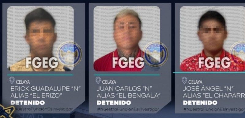 Tres sujetos detenidos por masacre en Celaya, Guanajuato