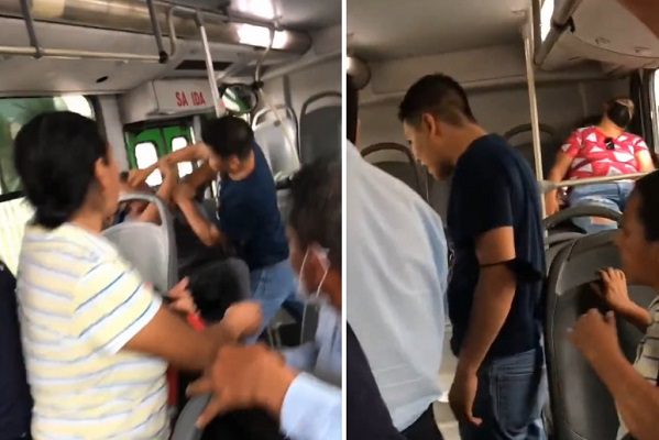 Pasajero golpea a hombre por presuntamente acosar a mujer, en NL #VIDEO